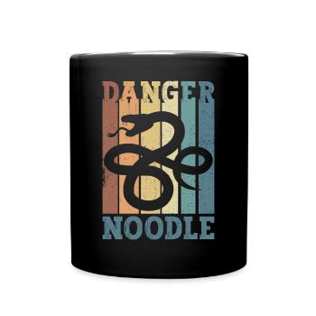 Snake Danger Noodle Rétro - Mug uni - noir - Devant