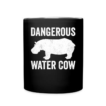 Lustiges Nilpferd Nilpferd Gefährliche Wasserkuh - Tasse einfarbig - Schwarz - Vorne