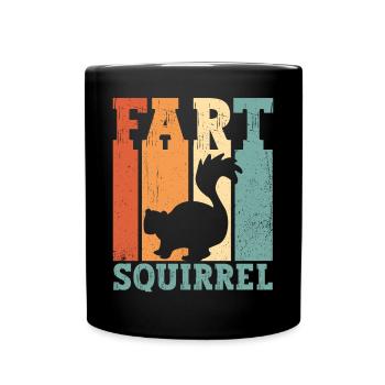 Funny Skunk Fart Squirrel Retro - Full Colour Mug - black - Front