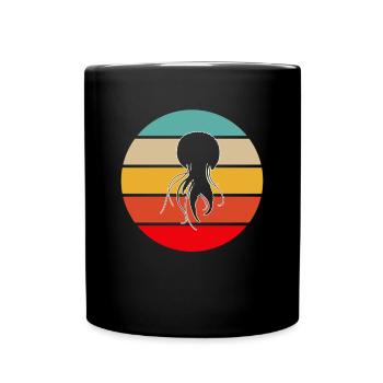 Jellyfish Retro - Full Colour Mug - black - Front