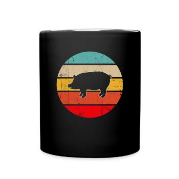 Pork Retro - Full Colour Mug - black - Front