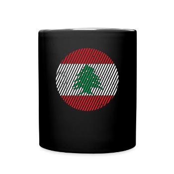 Lebanon Flag - Full Colour Mug - black - Front