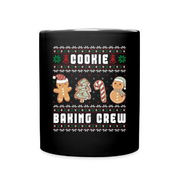 Cookie Baking Crew Lustige Lebkuchen Familie Hässlich - Tasse einfarbig - Schwarz - Vorne