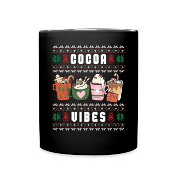 Hot Cocoa Vibes Süße heiße Schokolade Hässliche Weihnachten - Tasse einfarbig - Schwarz - Vorne