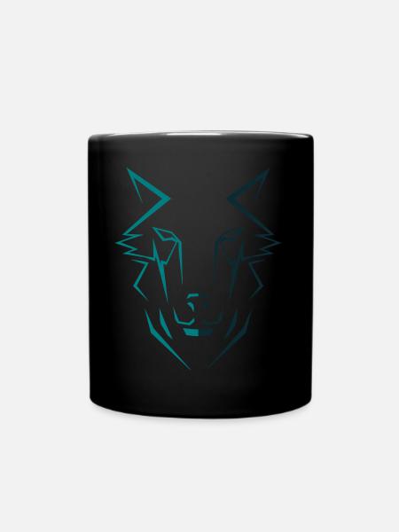 gravity wolves head - Tasse einfarbig - Schwarz