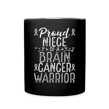 Brain Tumor Awareness Glioblastoma Niece Ribbon - Full Colour Mug - black - Front