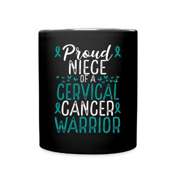 Cervical Cancer Awareness Movement Niece Ribbon - Full Colour Mug - black - Front