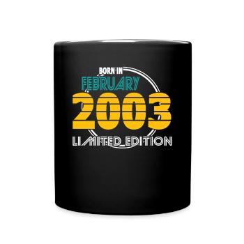 20e anniversaire né en 2003 né en février 2003 - Mug uni - noir - Devant