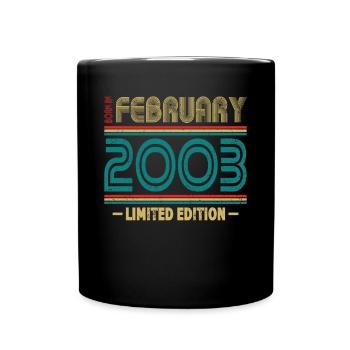 20e anniversaire né en 2003 né en février 2003 - Mug uni - noir - Devant