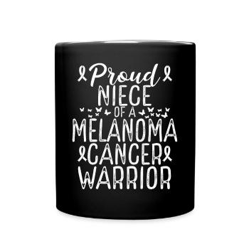 Melanoma Cancer Awareness Movement Niece Ribbon - Full Colour Mug - black - Front