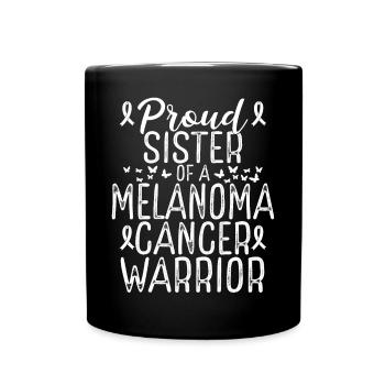 Melanoma Cancer Awareness Movement Sister Ribbon - Full Colour Mug - black - Front