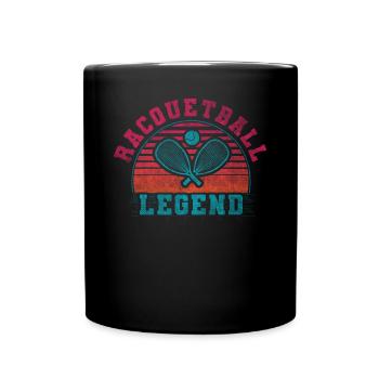 Cool Retro Crossing Rackets Racquetball Legend - Full Colour Mug - black - Front