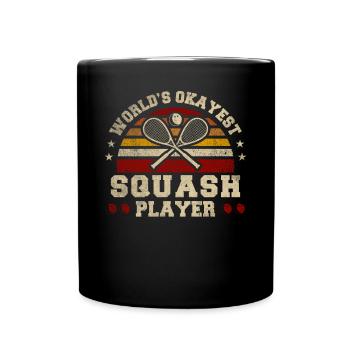 Worlds Okayest Squash Player Retro Squash - Full Colour Mug - black - Front