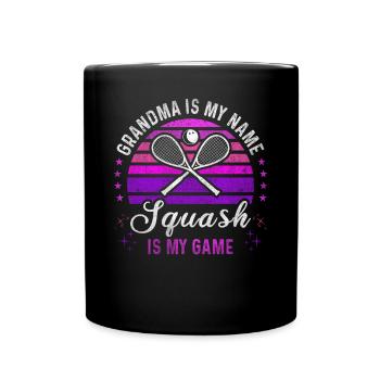 Squash Grandma Retro Sunset Squash Player - Full Colour Mug - black - Front