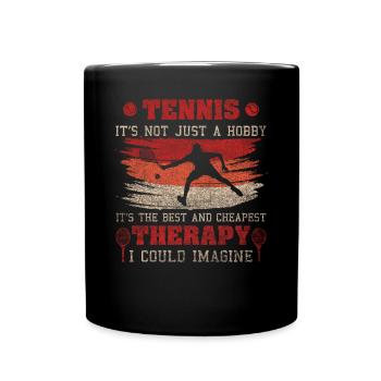 Worlds Okayest Tennis Player Retro Tennis - Full Colour Mug - black - Front
