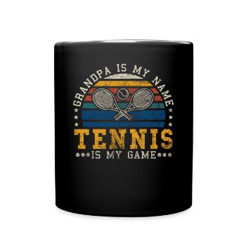 Tennis Grandpa Retro Sunset Joueur de tennis - Mug uni - noir - Devant