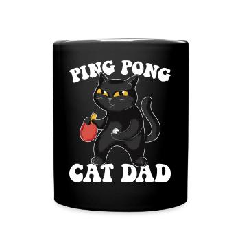 Ping Pong Cat Papa Tenue Tennis de Table Chats - Mug uni - noir - Devant