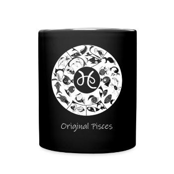 Zodiac sign Pisces 001 white - Full Colour Mug - black - Front