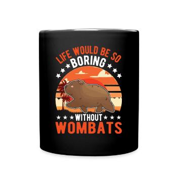 Australischer Wombat - Tasse einfarbig - Schwarz - Vorne