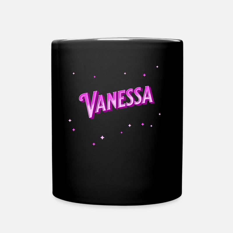 Vanessa Namen personalisiert - Tasse einfarbig - Schwarz