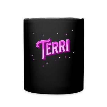Terri Namen personalisiert - Tasse einfarbig - Schwarz - Vorne