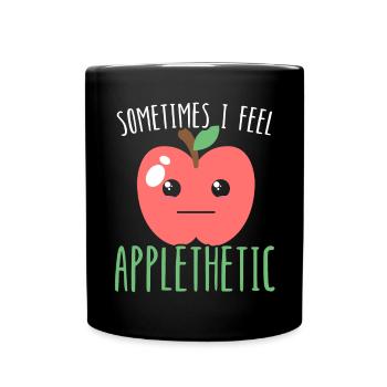 Parfois, je me sens amoureux des pommes Applethetic - Mug uni - noir - Devant