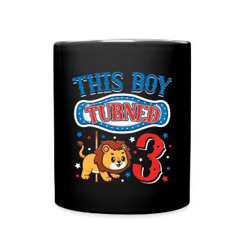 Carousel Birthday Party Lion This Boy - Full Colour Mug - black - Front