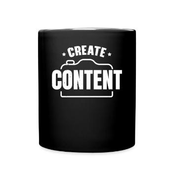 Erstelle Content Creator Social Media Influencer - Tasse einfarbig - Schwarz - Vorne