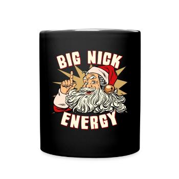 Santa Big Nick Energy Funny Christmas - Full Colour Mug - black - Front
