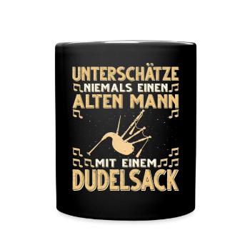 Dudelsack Musikverein Sackpfeifer Musiker - Tasse einfarbig - Schwarz - Vorne