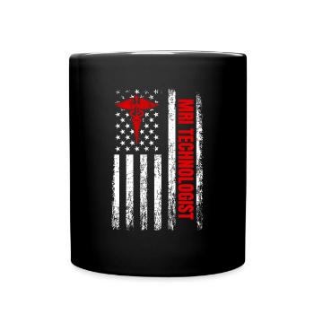 MRI Technologist American Flag, Radiologic MRI tec - Tasse einfarbig - Schwarz - Vorne