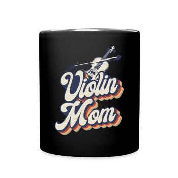 Violon Violoniste Maman Rétro Vintage - Mug uni - noir - Devant