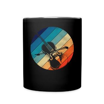 Violin Violinist Retro Vintage - Full Colour Mug - black - Front