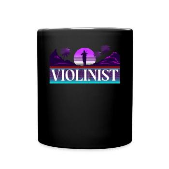 Violon Violoniste Rétro Années 80 90s - Mug uni - noir - Devant
