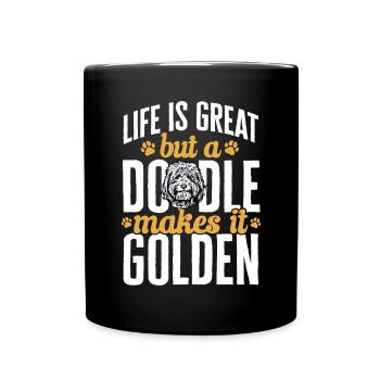 Goldendoodle Doodle Hund - Tasse einfarbig - Schwarz - Vorne