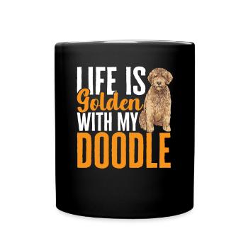 Goldendoodle Doodle Hund - Tasse einfarbig - Schwarz - Vorne