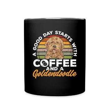 Goldendoodle Doodle Hund - Tasse einfarbig - Schwarz - Vorne