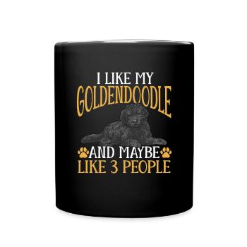 Chien Doodle Black Goldendoodle - Mug uni - noir - Devant