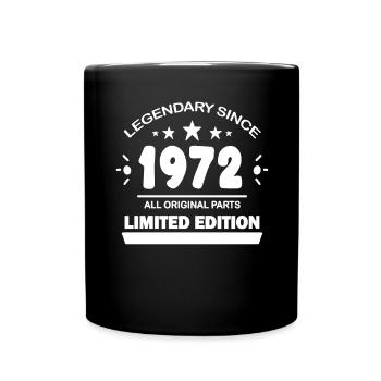 1972 - Jahrgang 1972 - Baujahr 1972 - Tasse einfarbig - Schwarz - Vorne
