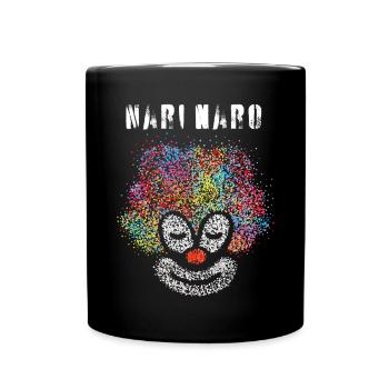 Nari Naro Karneval Fasching Konfetti Clown Narren - Tasse einfarbig - Schwarz - Vorne