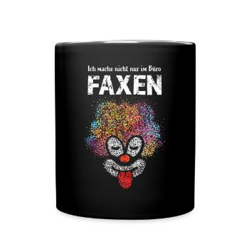 Karneval Fasching Konfetti Clown Büro Kostümersatz - Tasse einfarbig - Schwarz - Vorne
