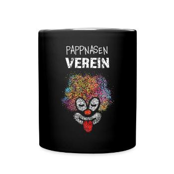 Pappnasen Clown Karneval Konfetti Karnevalsverein - Tasse einfarbig - Schwarz - Vorne