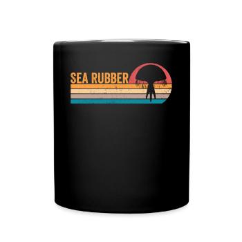 Lustige Qualle Meer Gummi Retro - Tasse einfarbig - Schwarz - Vorne