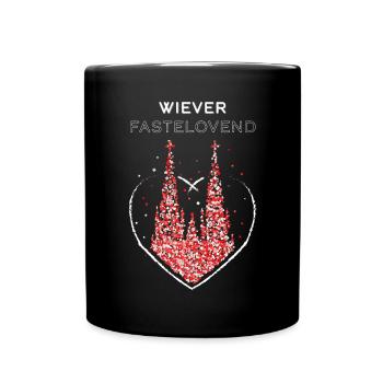 Weiberfasnacht Kölner Karneval Konfetti Rut Wiess - Tasse einfarbig - Schwarz - Vorne