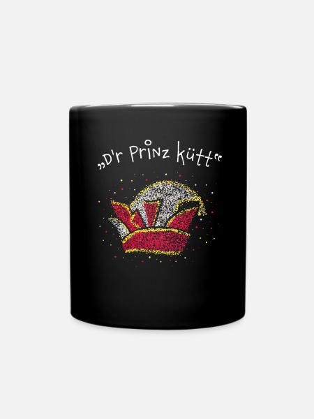 Karneval Fasching Konfetti Karnevalsprinz Jeck - Tasse einfarbig - Schwarz