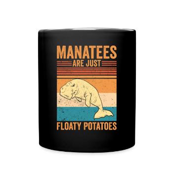Funny manatees are simply swimming potato - Full Colour Mug - black - Front