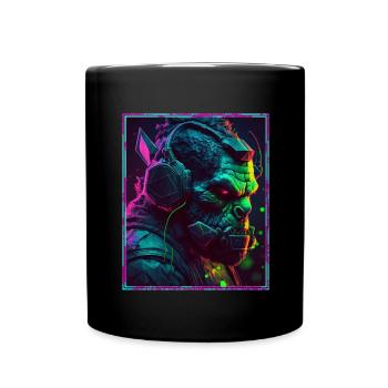 Orc Polygon Casque Casque Gamer Géométrique - Mug uni - noir - Devant