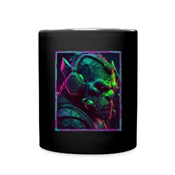 Orc Polygon Headset Headphones Gamer Geometrisch - Tasse einfarbig - Schwarz - Vorne