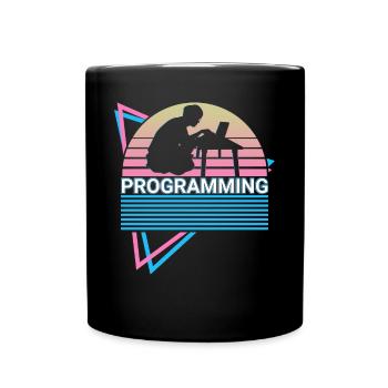 Programming Programmer Retro - Full Colour Mug - black - Front