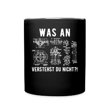 Maschinenbauer Maschinenbau Ingenieur Geschenk - Tasse einfarbig - Schwarz - Vorne